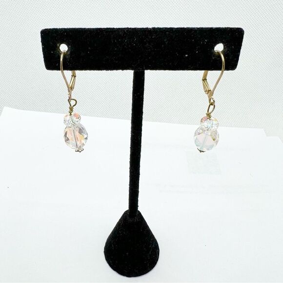 🍭6/$30 Clear bead clasped dangle earrings - Picture 1 of 6